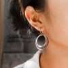 23024 <br> earring double circle Silver/Copper - Thumbnail Image 2