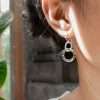 23017 <br> earring sm hammered circle in oval on wire - Thumbnail Image 2