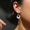 24061 <br> earring half filled disc MOP - Thumbnail Image 2