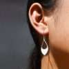 Close-Out-24060 <br> earring half filled elongated diamond MOP - Thumbnail Image 2
