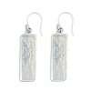 23016 <br> earring hammered rectangle in plain wire frame - Thumbnail Image 1