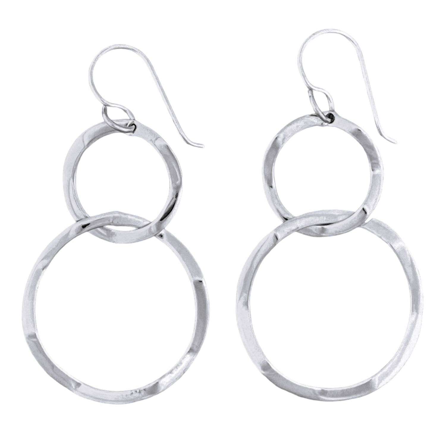 23019 <br> earring large circle in sm circle wavy - Image 1