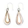 Close-Out-23023 <br> earring double teardrop hammered silver/Copper - Thumbnail Image 1
