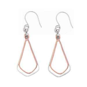 Close-Out-23026 <br> earring double kite dangle Silver/Copper