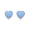23597 <br> ear stud faceted blue opal heart - Thumbnail Image 1