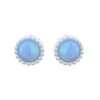 23598 <br> ear stud faceted mini blue opal  4x4mm - Thumbnail Image 1