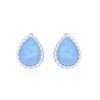 23599 <br> ear stud faceted mini teardrop w/ blue opal - Thumbnail Image 1