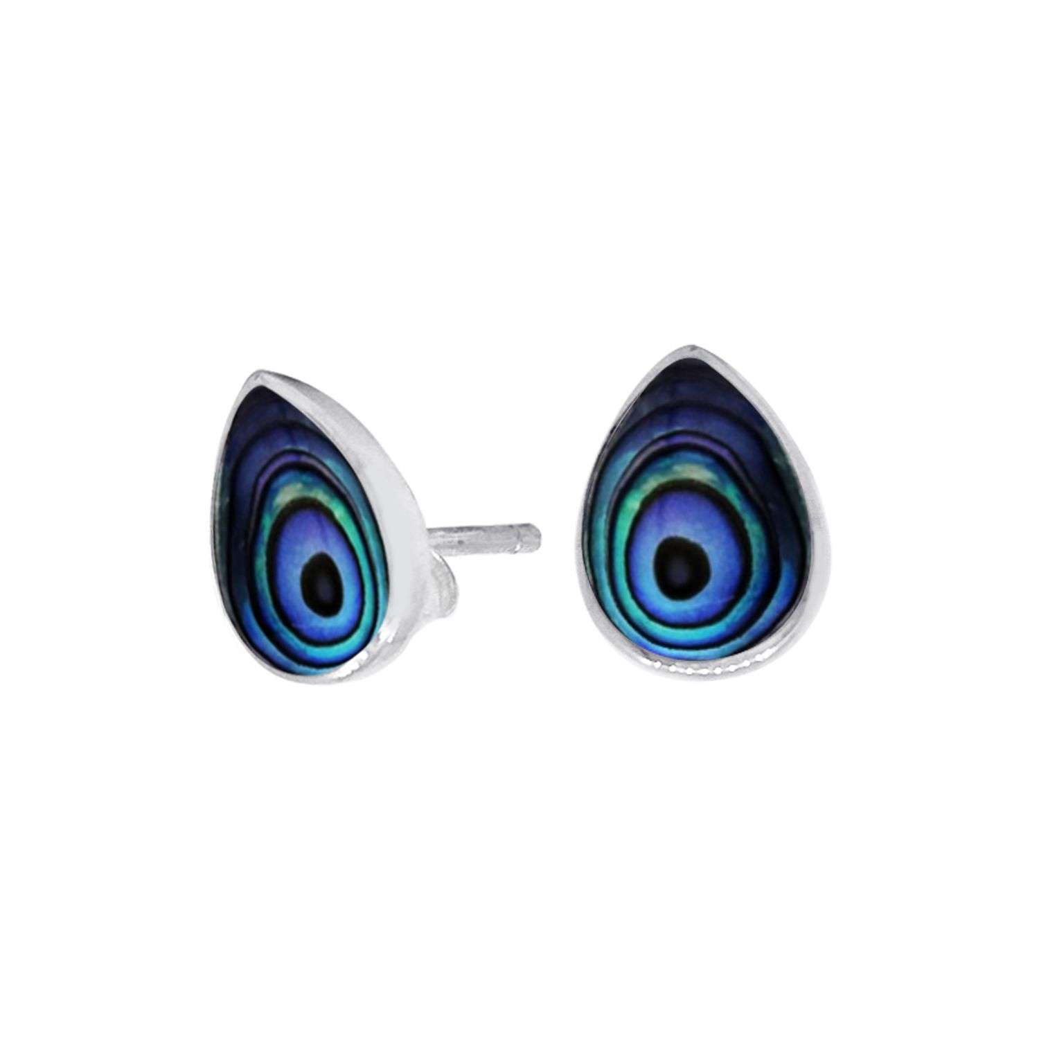24003 <br> ear stud ABALONE teardrop .925 - Sold in 2's - Image 1