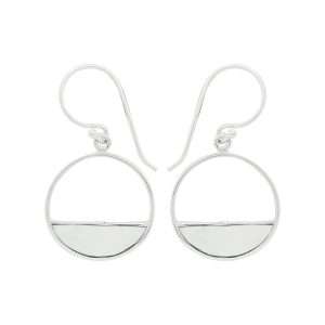 Close-Out-24057 <br> earring half full circle MOP