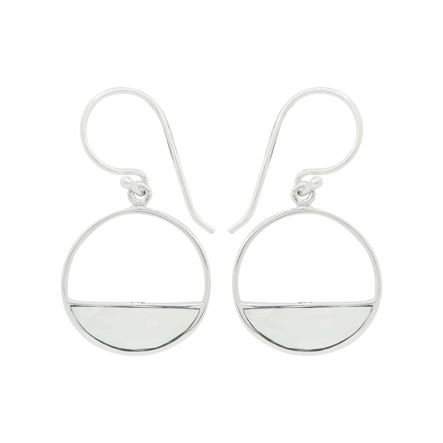 Close-Out-24057 <br> earring half full circle MOP - Image 1
