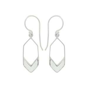 24059 <br> earring long hexagon MOP