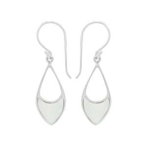 Close-Out-24060 <br> earring half filled elongated diamond MOP