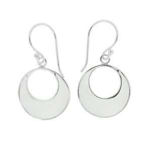 24061 <br> earring half filled disc MOP