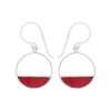 Close-Out-24268 <br> earring half full circle CORAL - Thumbnail Image 1