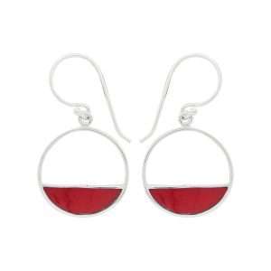 Close-Out-24268 <br> earring half full circle CORAL