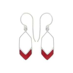 Close-Out-24270 <br> earring long hexagon CORAL