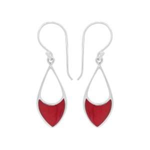 24271 <br> earring half filled elongated diamond CORAL