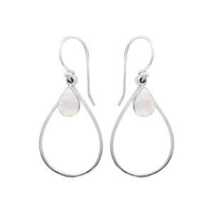 Close-Out-25443 <br> earring teardrop w/ MOP teardrop .925