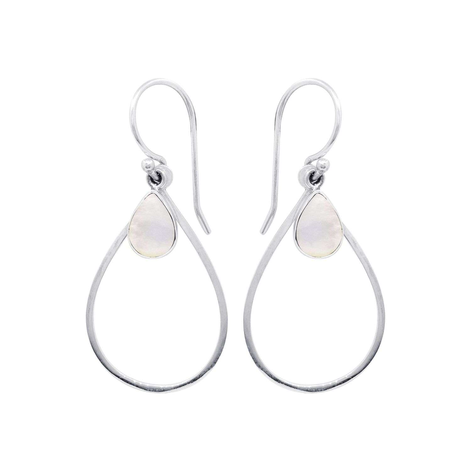 Close-Out-25443 <br> earring teardrop w/ MOP teardrop .925 - Image 1