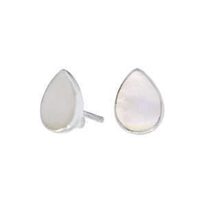 Close-Out-25446 <br> ear stud MOP teardrop .925