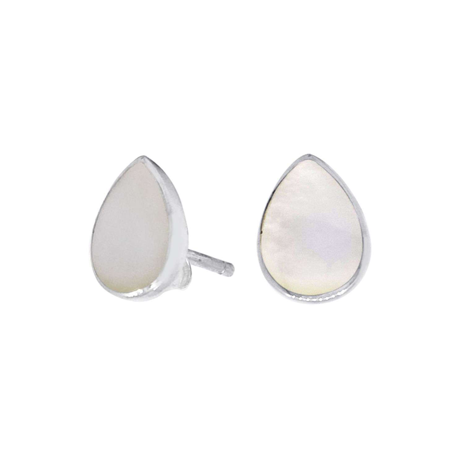 Close-Out-25446 <br> ear stud MOP teardrop .925 - Image 1