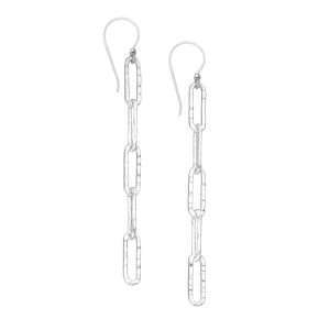 26110 <br> earring hammered chain link