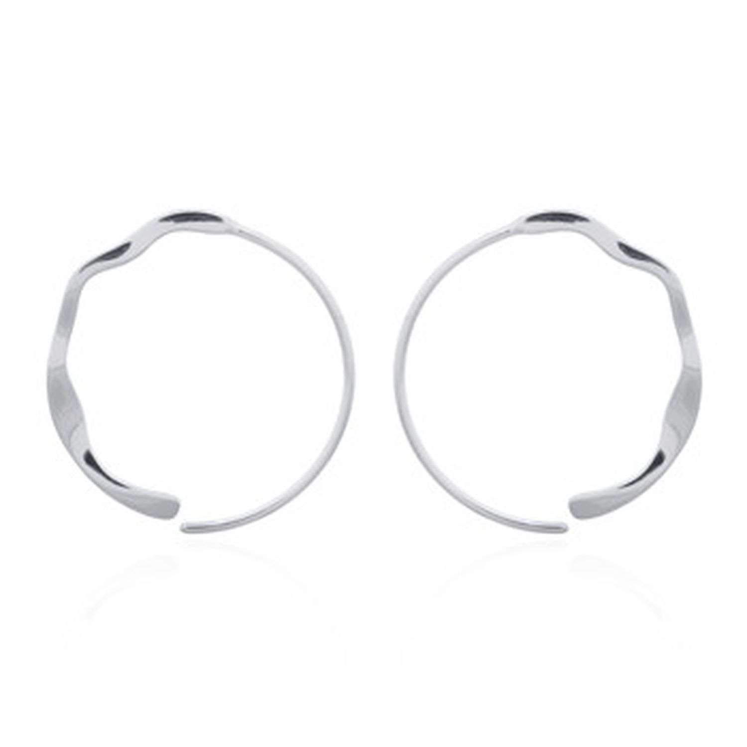26112 <br> earring wavy semi hoop - Image 1