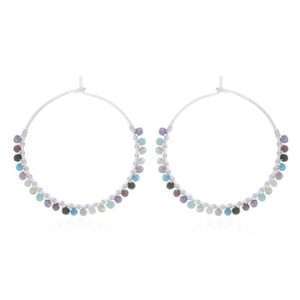 26114 <br> earring 39mm hopp with stones