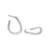 Close-Out-27305 <br> ear stud earring wavy hoop w/ CZ's 925 Rhodium Plated - Thumbnail Image 1