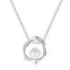 Close-Out-57236 <br> necklace freshwater pearl in abstract frame 16"+2" ext  .925 RP - Thumbnail Image 1