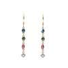 Close-Out-92233 <br> earring multi colored CZ's in asst. shapes 925 goldplated - Thumbnail Image 1