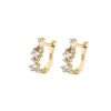 92234 <br> earring U shape hoop w/ emerald cut CLEAR CZ's  .925 goldplated - Thumbnail Image 1