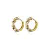 92237 <br> earring twisted pearl huggie .925 goldplated - Thumbnail Image 1
