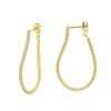 Close-Out-92241 <br> earring white CZ tennis chain hoop .925 goldplated - Thumbnail Image 1