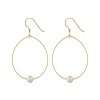 92245 <br> earring 35mm dangle w/ freshwater pearl .925 goldplated - Thumbnail Image 1