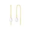 Close-Out-92246 <br> earring w/ teardrop pearl .925 goldplated - Thumbnail Image 1