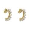92249 <br> earring shell pearl curved bar .925 goldplated - Thumbnail Image 1