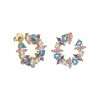 Close-Out-92250 <br> ear stud open wreath w/ pastel CZ's .925 goldplated - Thumbnail Image 1
