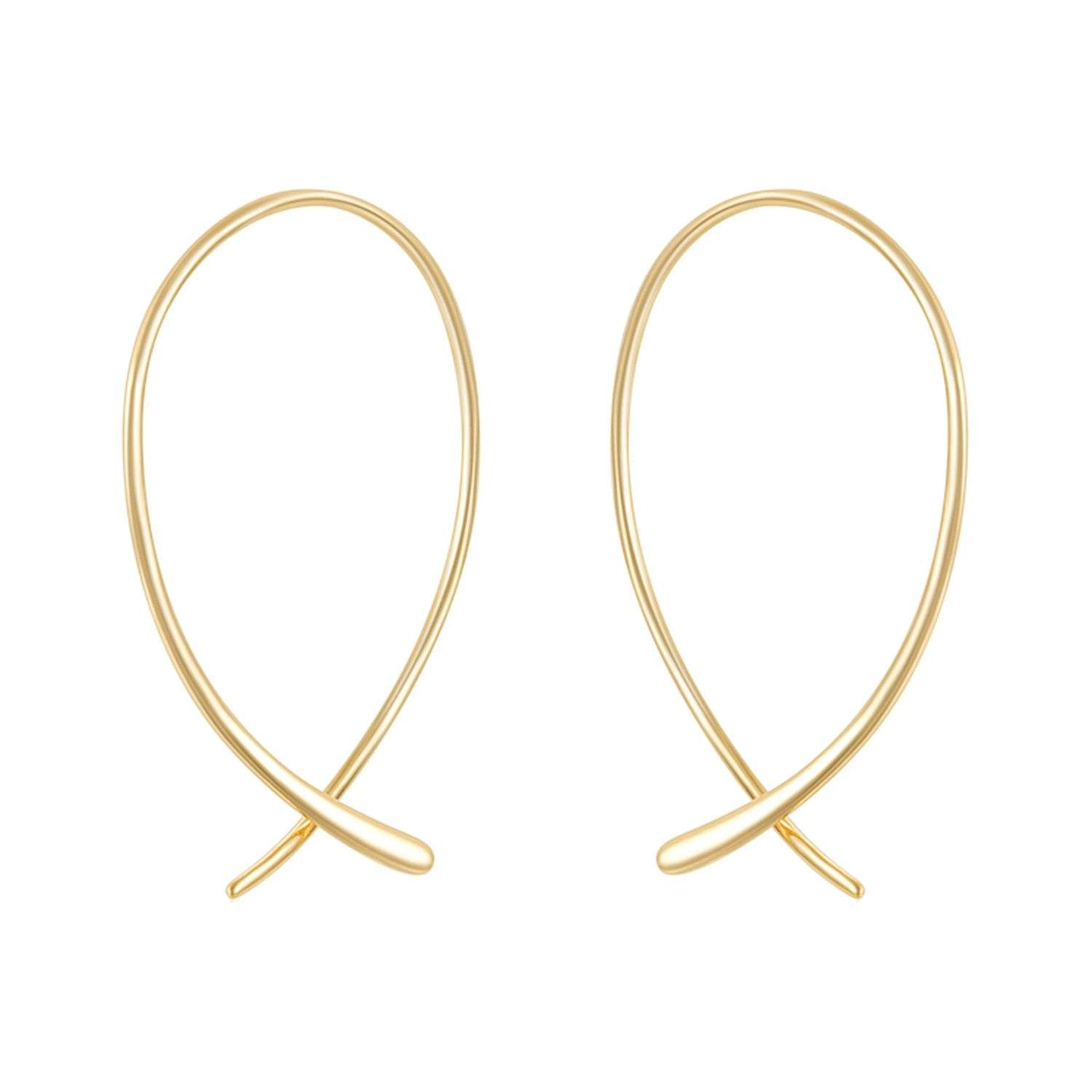 92254 <br> earring endless loop .925 goldplated - Image 1