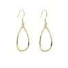 92267 <br> earring 30mm oval on earwire  .925 goldplated - Thumbnail Image 1