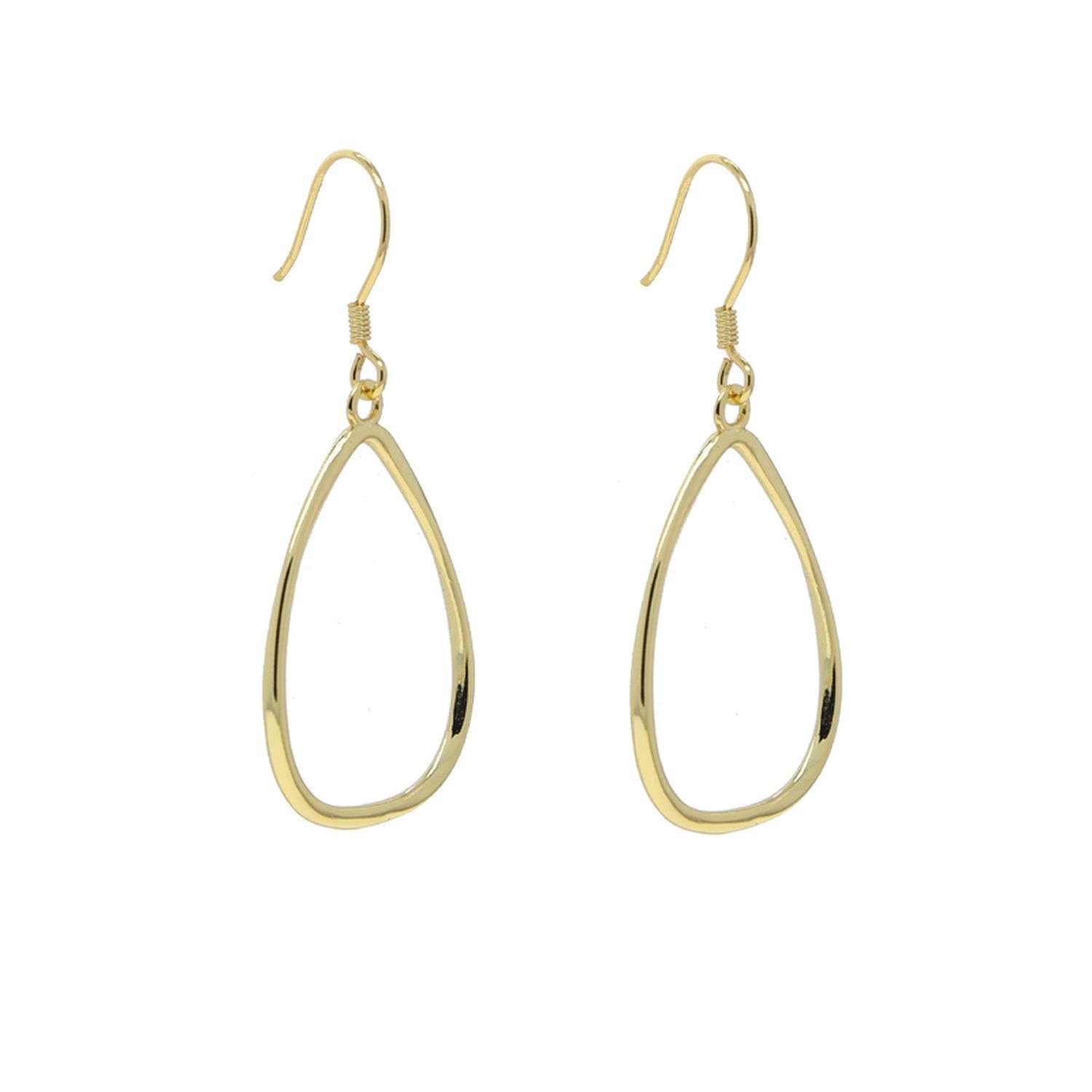 92267 <br> earring 30mm oval on earwire  .925 goldplated - Image 1