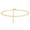 94503 <br> anklet oval sunburst link 8"+2" ext .925 14K goldplated - Thumbnail Image 1