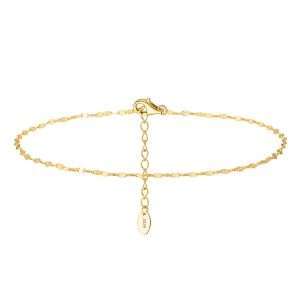94506 <br> anklet sparkly oval chain 8"+2" ext .925 goldplated