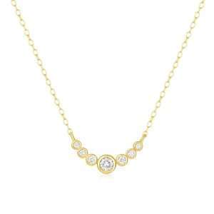 Close-Out-95138 <br> necklace single row waterdrop CZ's .925 RP