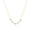 Close-Out-95250 <br> necklace delicate heart flower pastel CZ's .925 goldplated - Thumbnail Image 1