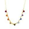 Close-Out-95253 <br> necklace multi CZ dangles 16"+2" ext .925 Goldplated - Thumbnail Image 1