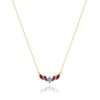 Close-Out-95270 <br> necklace marquise colored CZ's  16"+2" ext .925 goldplated - Thumbnail Image 1