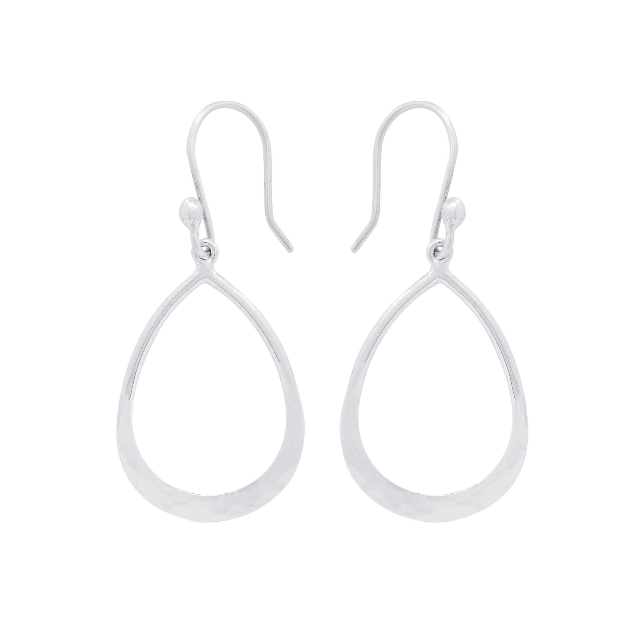 22449<br>earring hammered teardrop - Image 1