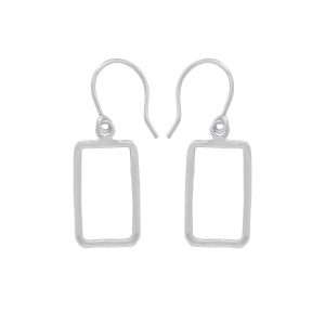 23011 <br> earring hammered open rectangle