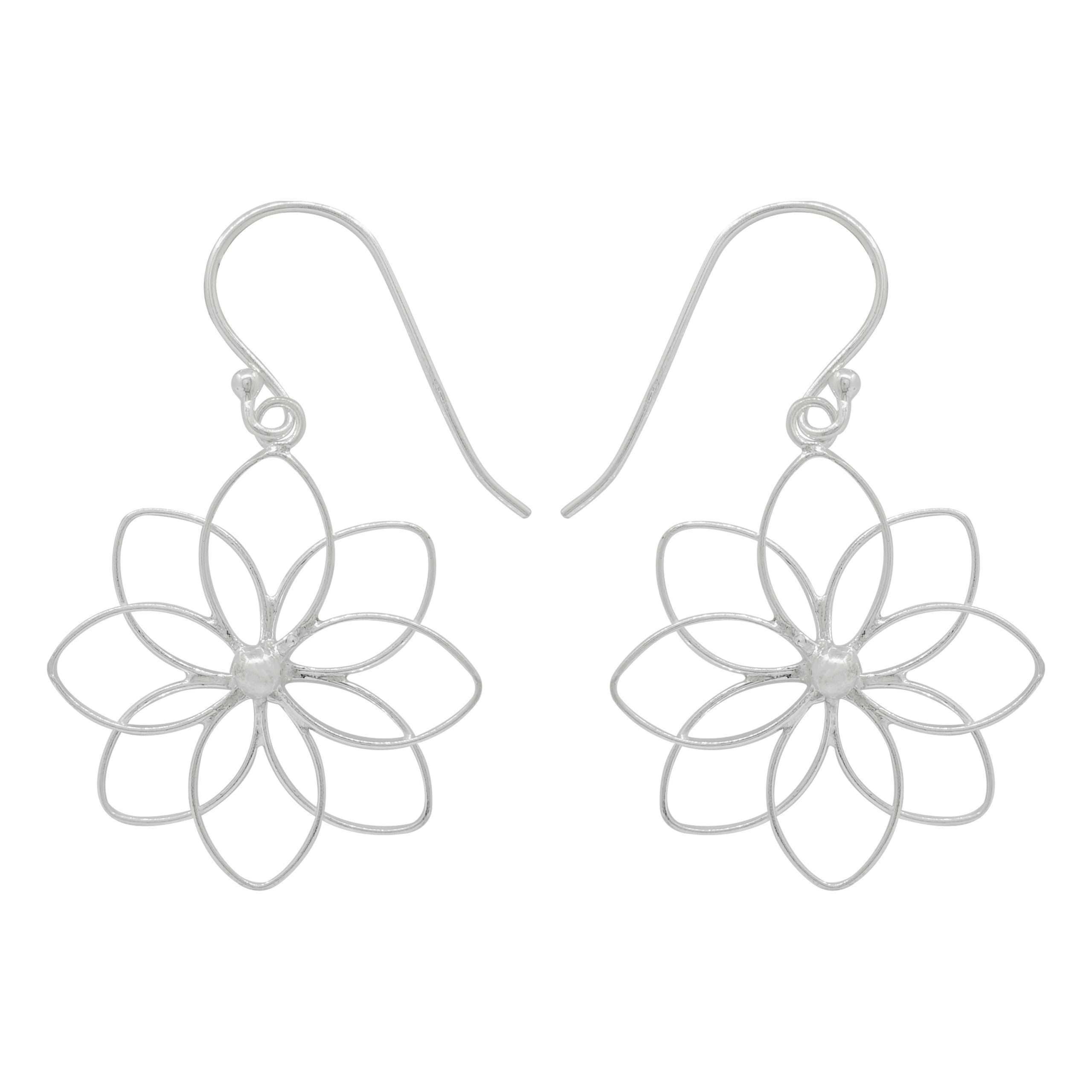 23450<br>earring 8 petal flower - Image 1